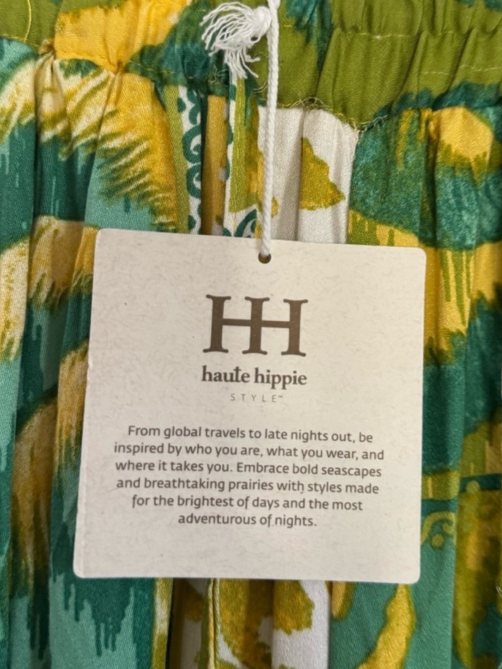 NWT Haute Hippie Wide Leg Pants 🌴 Tropical Resort Luxe | Flowing Statement Pants - Picture 3 of 4